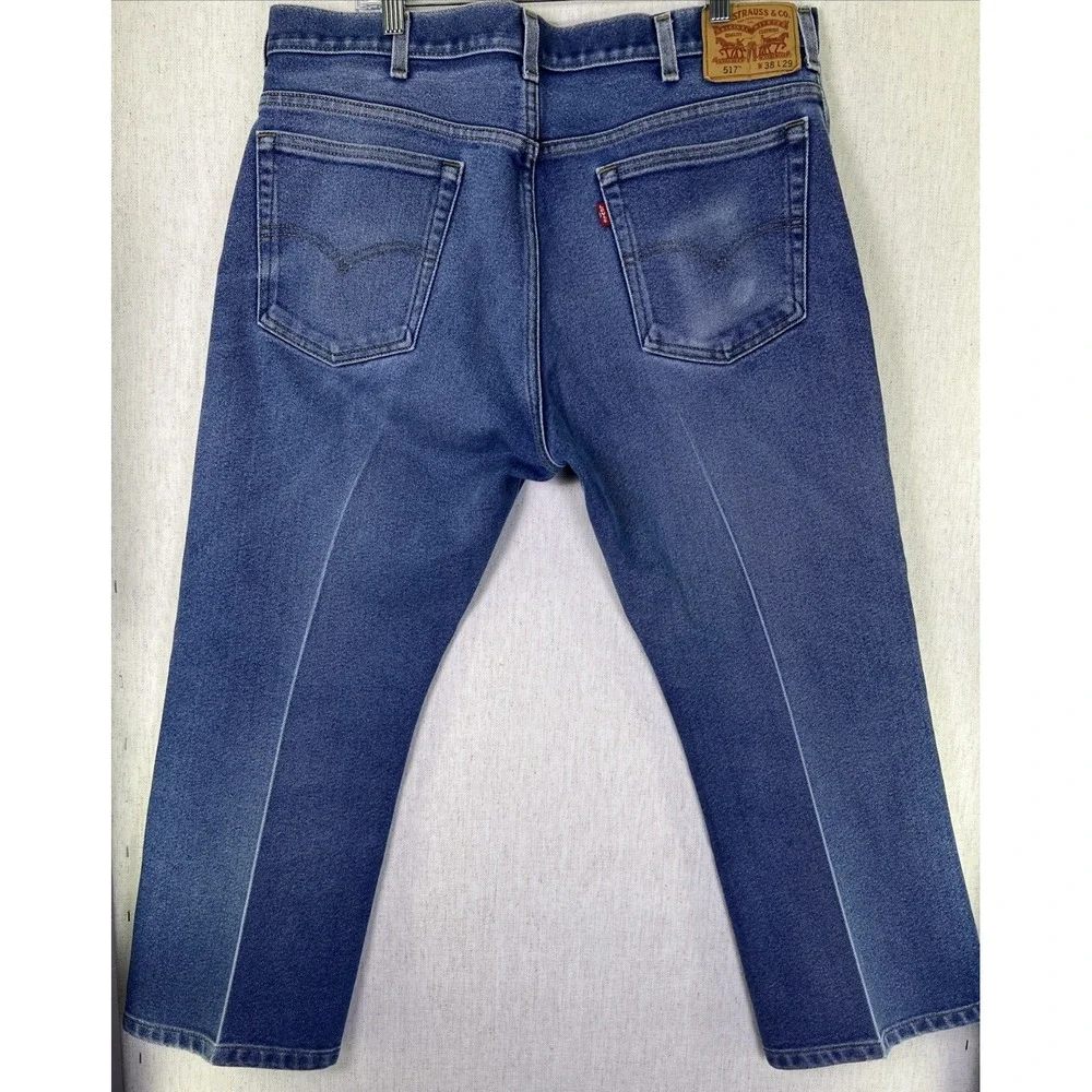Vintage 90s Levi's 517‎ Men's Pleated Blue Jeans 38x29 (actual 38x25)